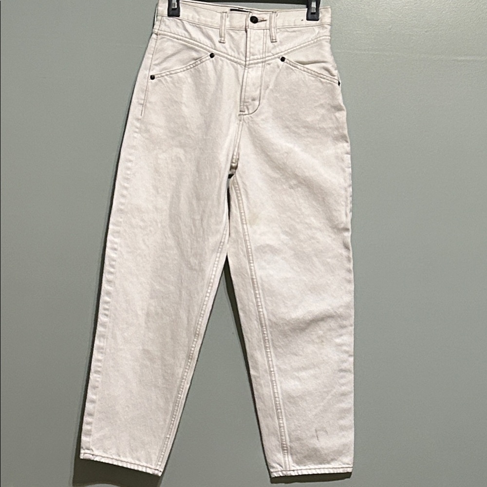 Abercrombie & Fitch white Barrel Wide Leg Jeans